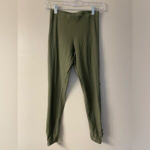 Old Navy Women's Small Olive Green High-Waisted Rib-Knit Ankle Leggings